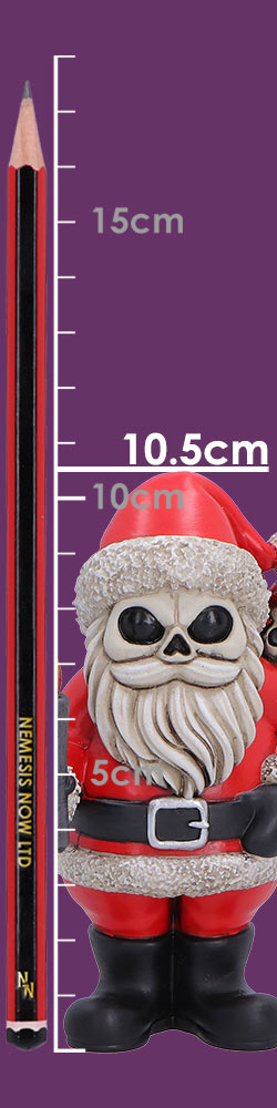 Noel Gothic Skeletal Santa Figurine, 10.5cm