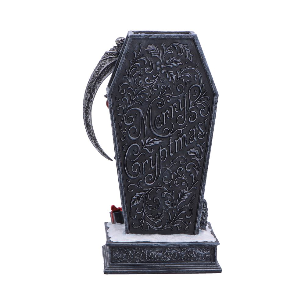 Merry Cryptmas Santa Reaper Coffin Figurine, 17.5cm