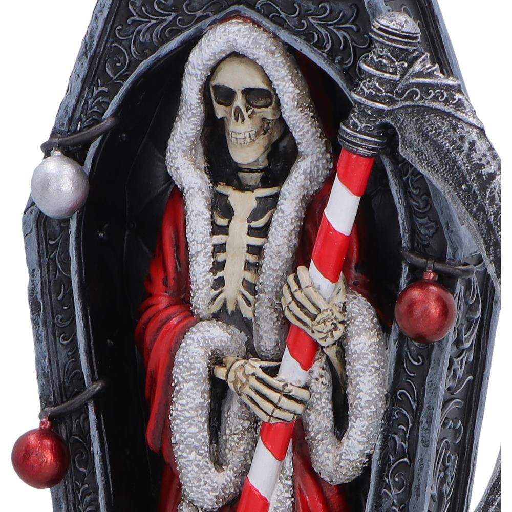 Merry Cryptmas Santa Reaper Coffin Figurine, 17.5cm