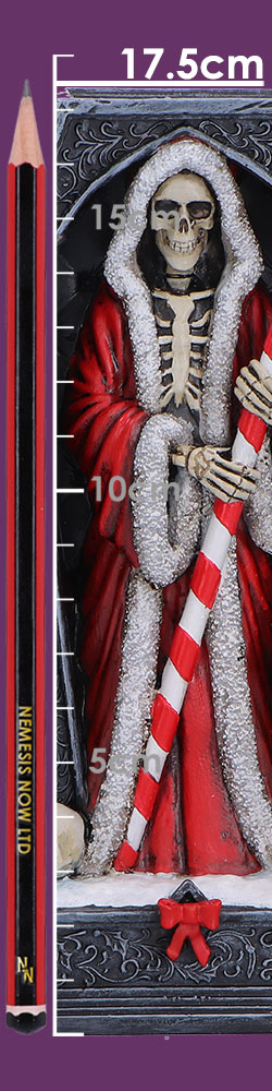 Merry Cryptmas Santa Reaper Coffin Figurine, 17.5cm