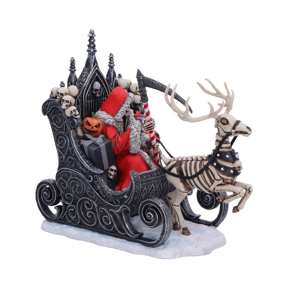Slay Bells Gothic Santa Reaper Sleigh Figurine, 16cm