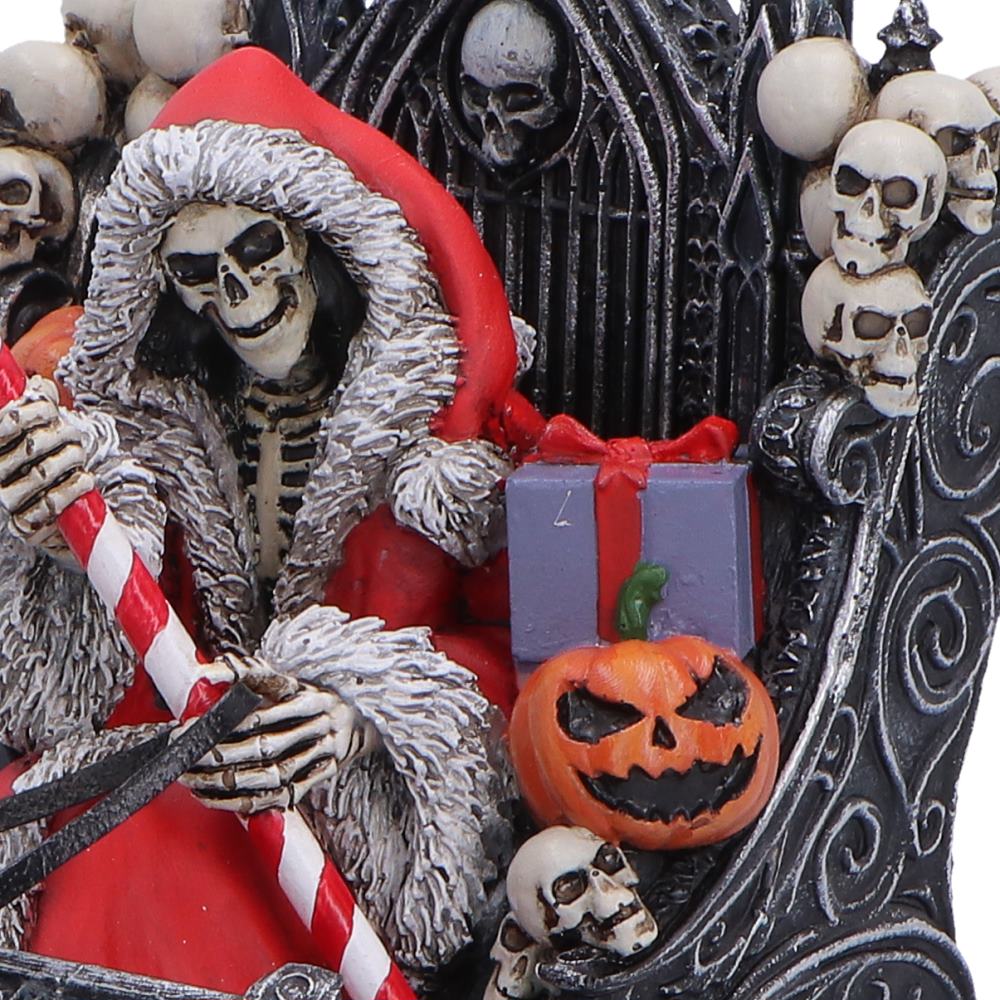 Slay Bells Gothic Santa Reaper Sleigh Figurine, 16cm