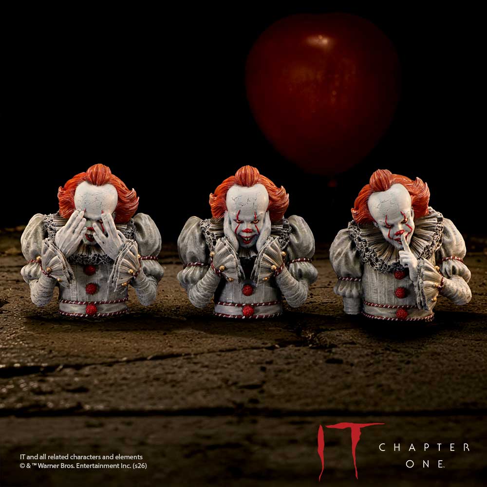 IT Three Wise Pennywise Figurine Set | Official Horror Movie Collectible | Nemesis Now 8.2cm