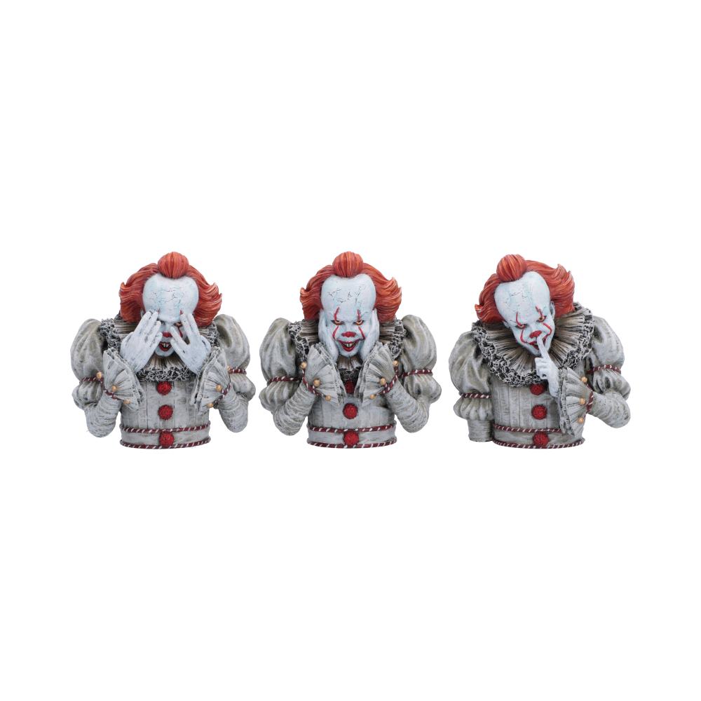 IT Three Wise Pennywise Figurine Set | Official Horror Movie Collectible | Nemesis Now 8.2cm