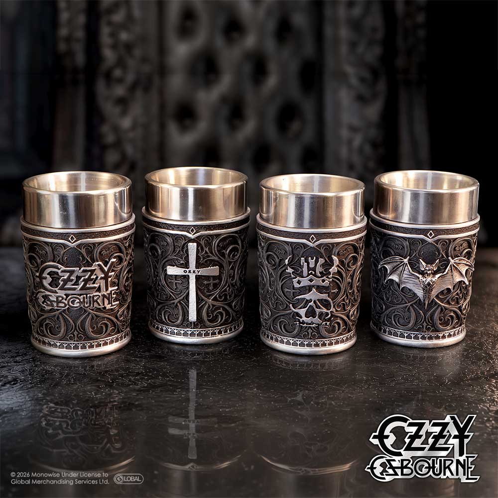 Ozzy Osbourne Prince of Darkness Shot Glass Set | Nemesis Now | Set of 4
