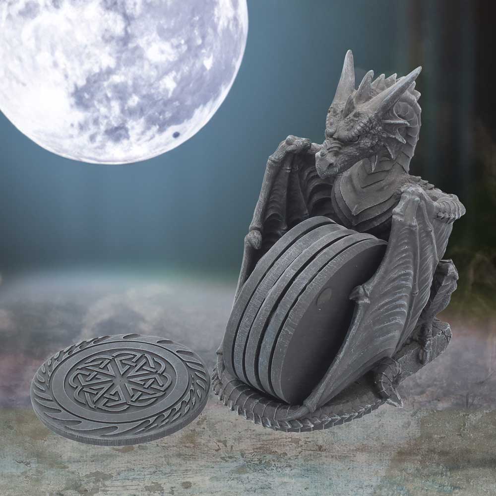 Dragon's Lair Black Dragon Coaster Set – 16.5cm