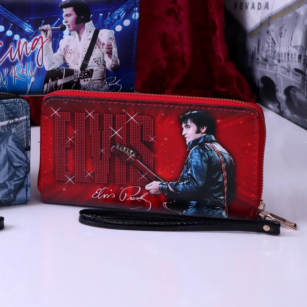 Elvis Presley '68 Comeback Red Zip Purse with Wrist Strap 19cm