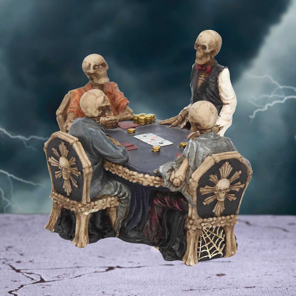 End Game Skeleton Poker Table Figurine 16cm