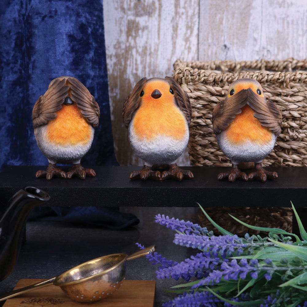 Nemesis Now Three Wise Robin Figurines – 8cm Set of 3