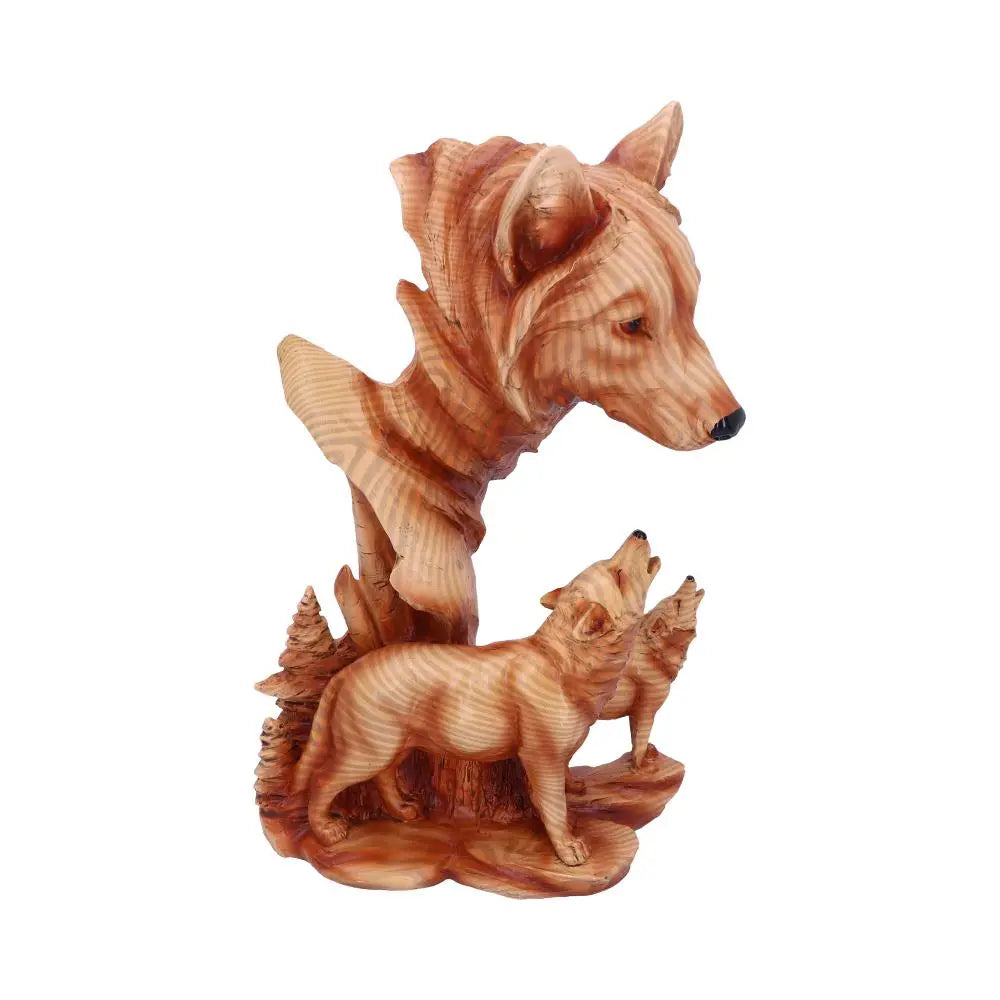 Nemesis Now Natural Song Howling Wolves Wood-Effect Sculpture