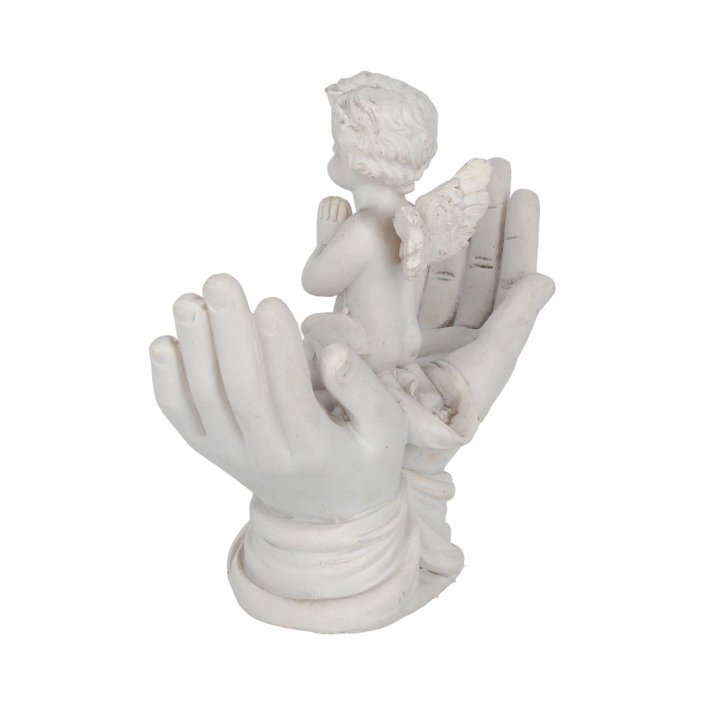 Raised to Heaven Praying Cherub in Hands Figurine 11cm – Nemesis Now
