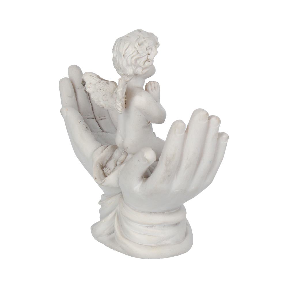 Raised to Heaven Praying Cherub in Hands Figurine 11cm – Nemesis Now