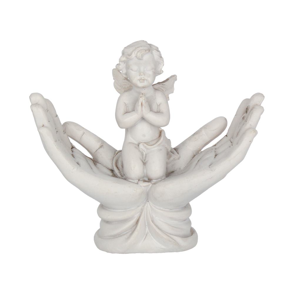 Raised to Heaven Praying Cherub in Hands Figurine 11cm – Nemesis Now