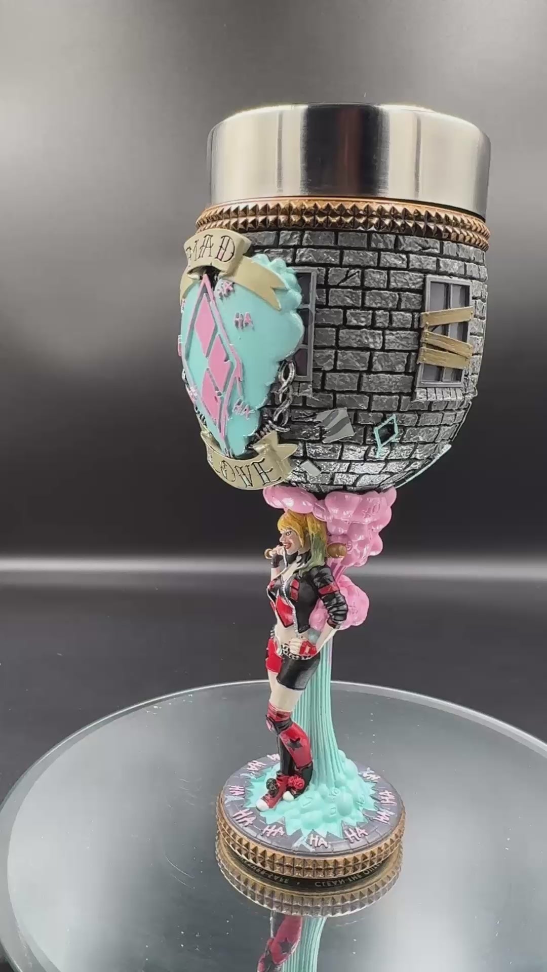 Harley Quinn Goblet DC Batman Official Resin Cup w/ Stainless Steel Liner