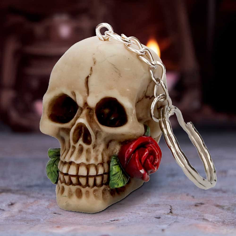 Rose From The Dead Skull & Rose Keyring 4.6cm – Nemesis Now