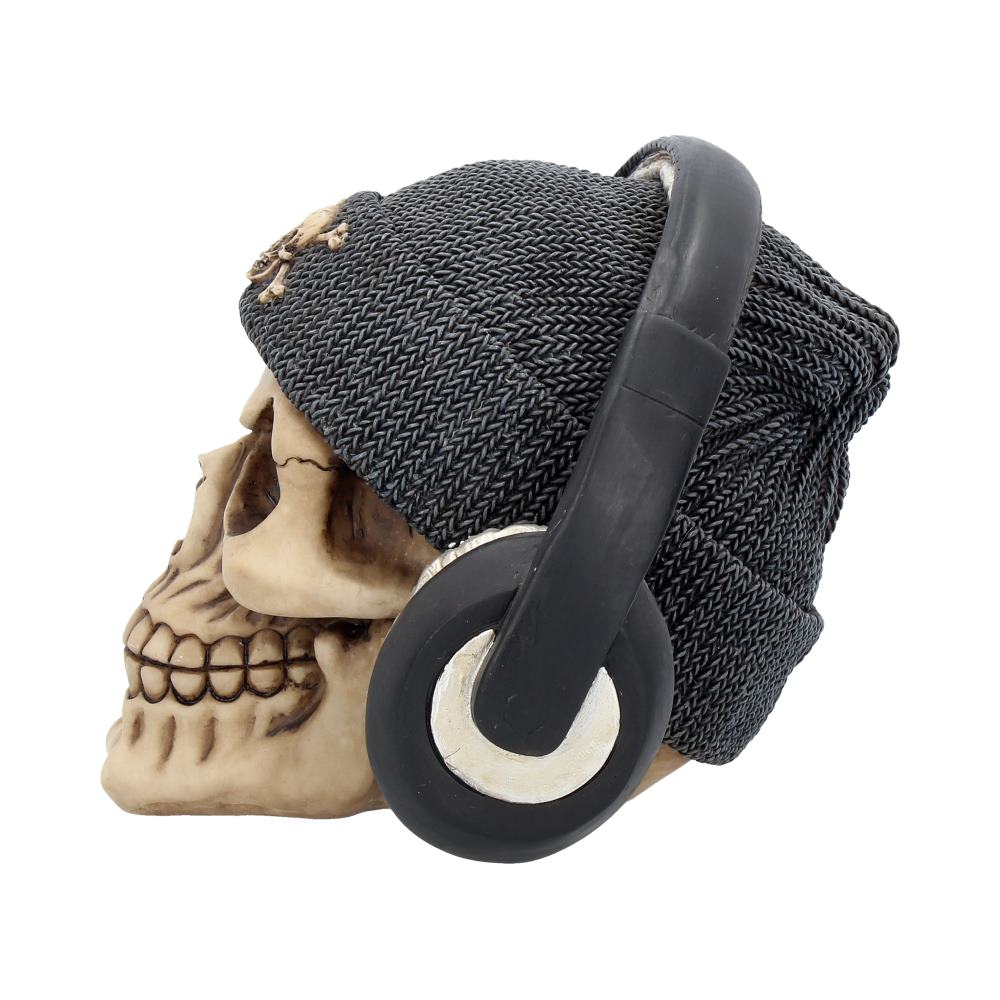 Nemesis Now Dead Beat Headphones Skull Ornament – Grey, 17cm