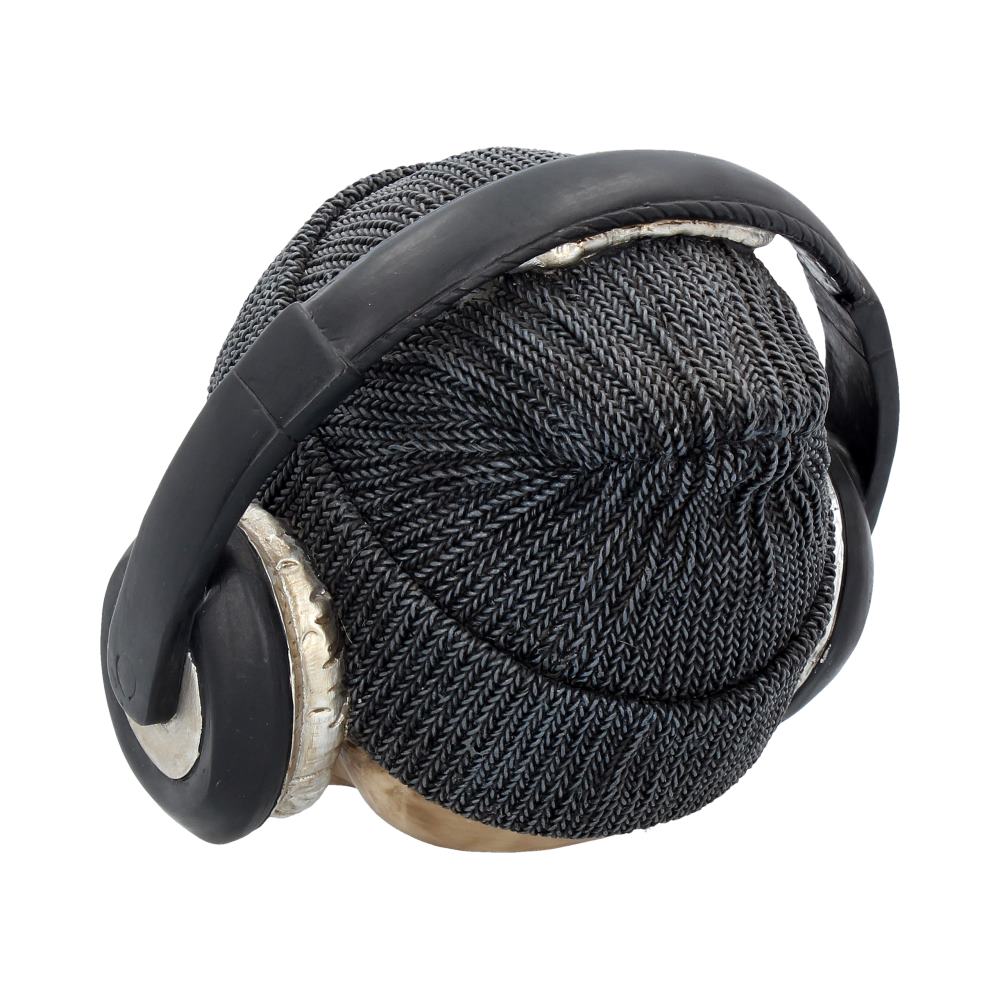 Nemesis Now Dead Beat Headphones Skull Ornament – Grey, 17cm