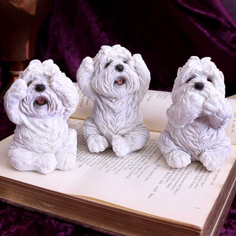Nemesis Now Three Wise Westies Figurine Set – 8cm