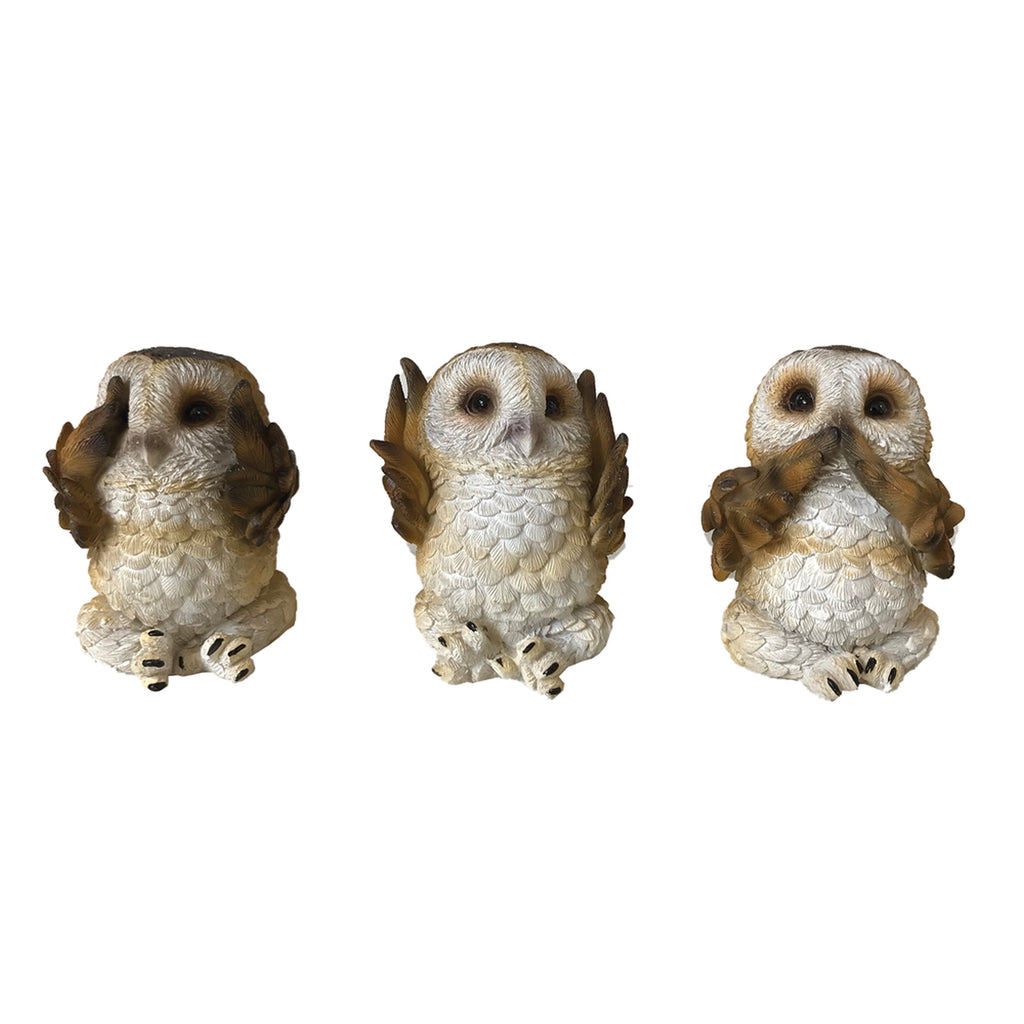 Three Wise Brown Owl Figurine Set, 7.5cm | Nemesis Now