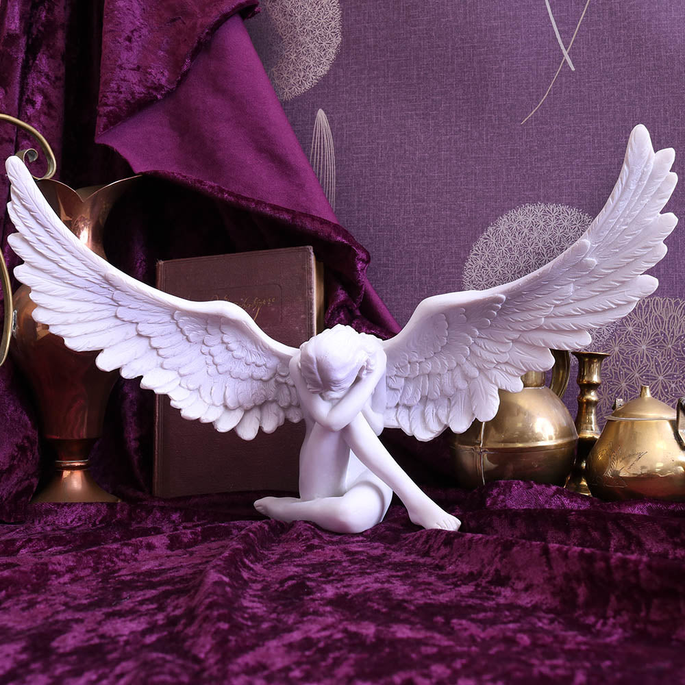 Angels Sympathy Seated Angel Figurine 36cm – Nemesis Now