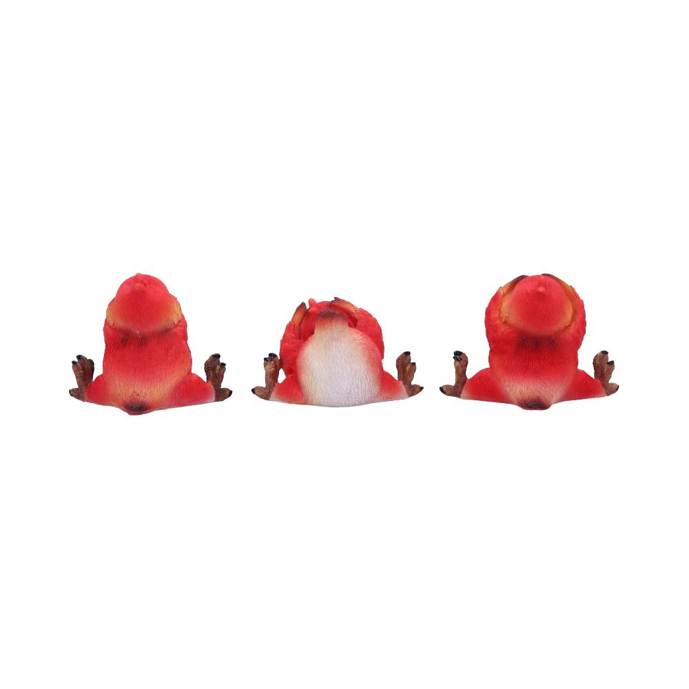 Three Wise Red Bird Figurine Set, 9.8cm | Nemesis Now
