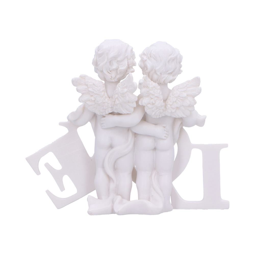 Cherub Couple LOVE Figurine 10cm – Nemesis Now White Angel Ornament