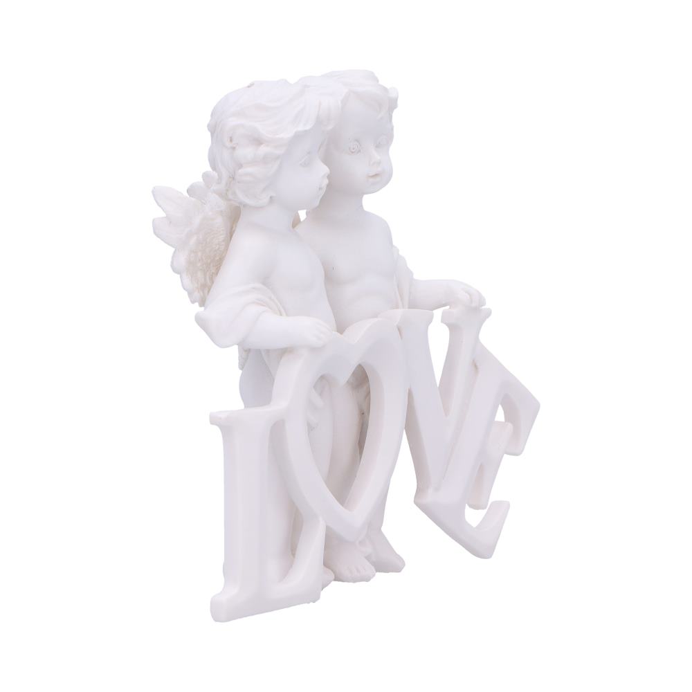 Cherub Couple LOVE Figurine 10cm – Nemesis Now White Angel Ornament