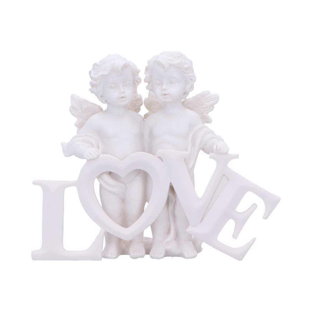 Cherub Couple LOVE Figurine 10cm – Nemesis Now White Angel Ornament