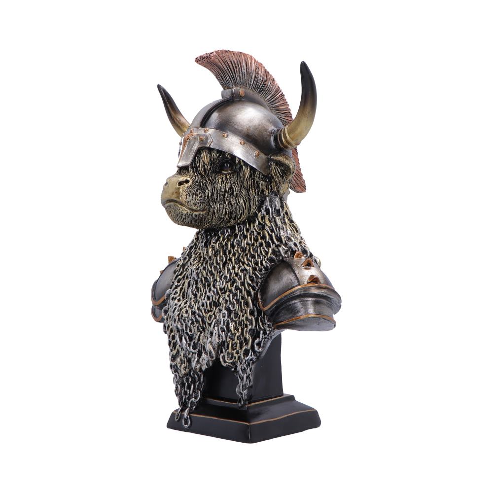 Nemesis Now Highland Guard Armoured Highland Cow Figurine – 26.7cm