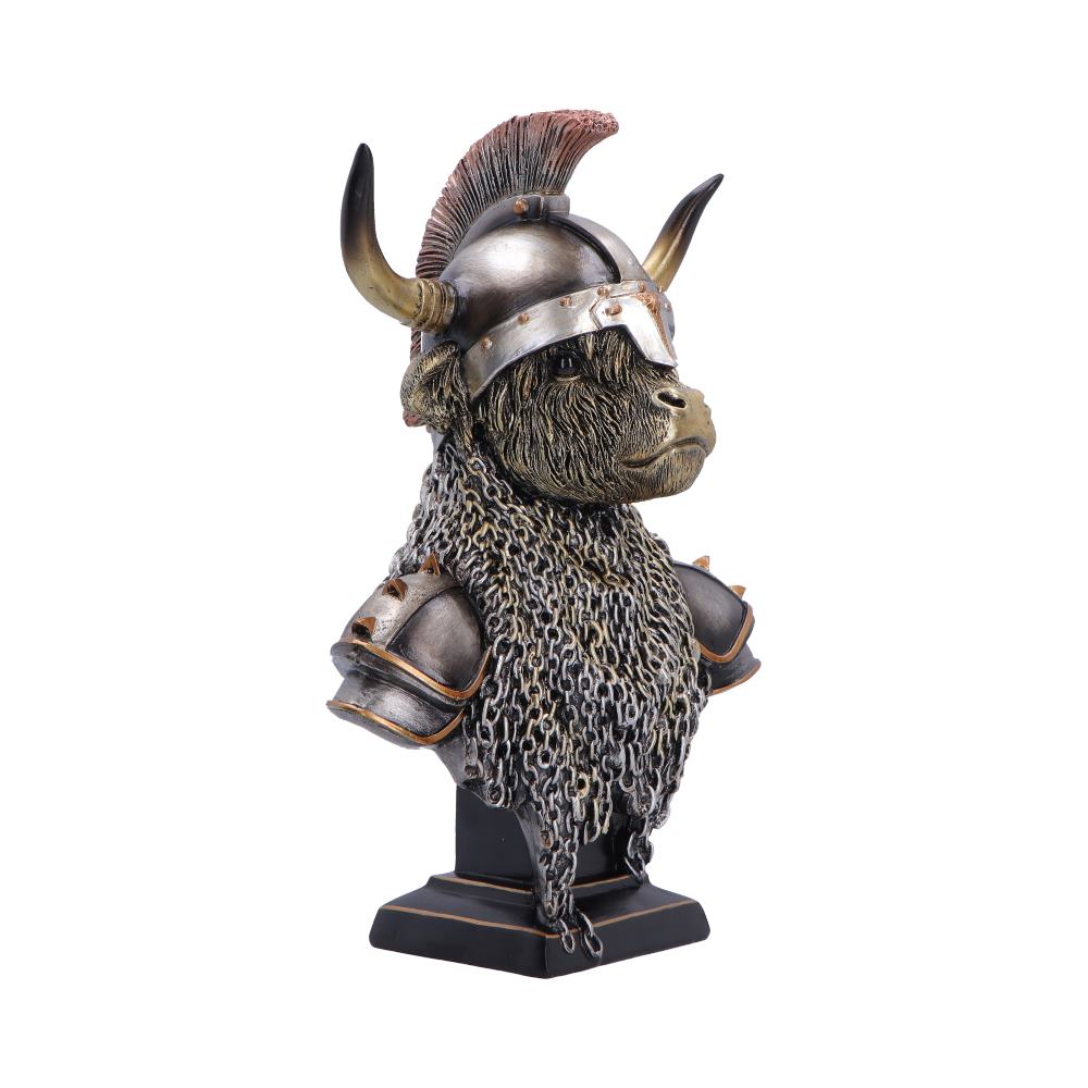 Nemesis Now Highland Guard Armoured Highland Cow Figurine – 26.7cm