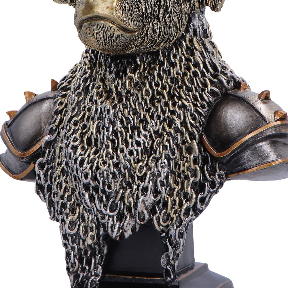 Nemesis Now Highland Guard Armoured Highland Cow Figurine – 26.7cm
