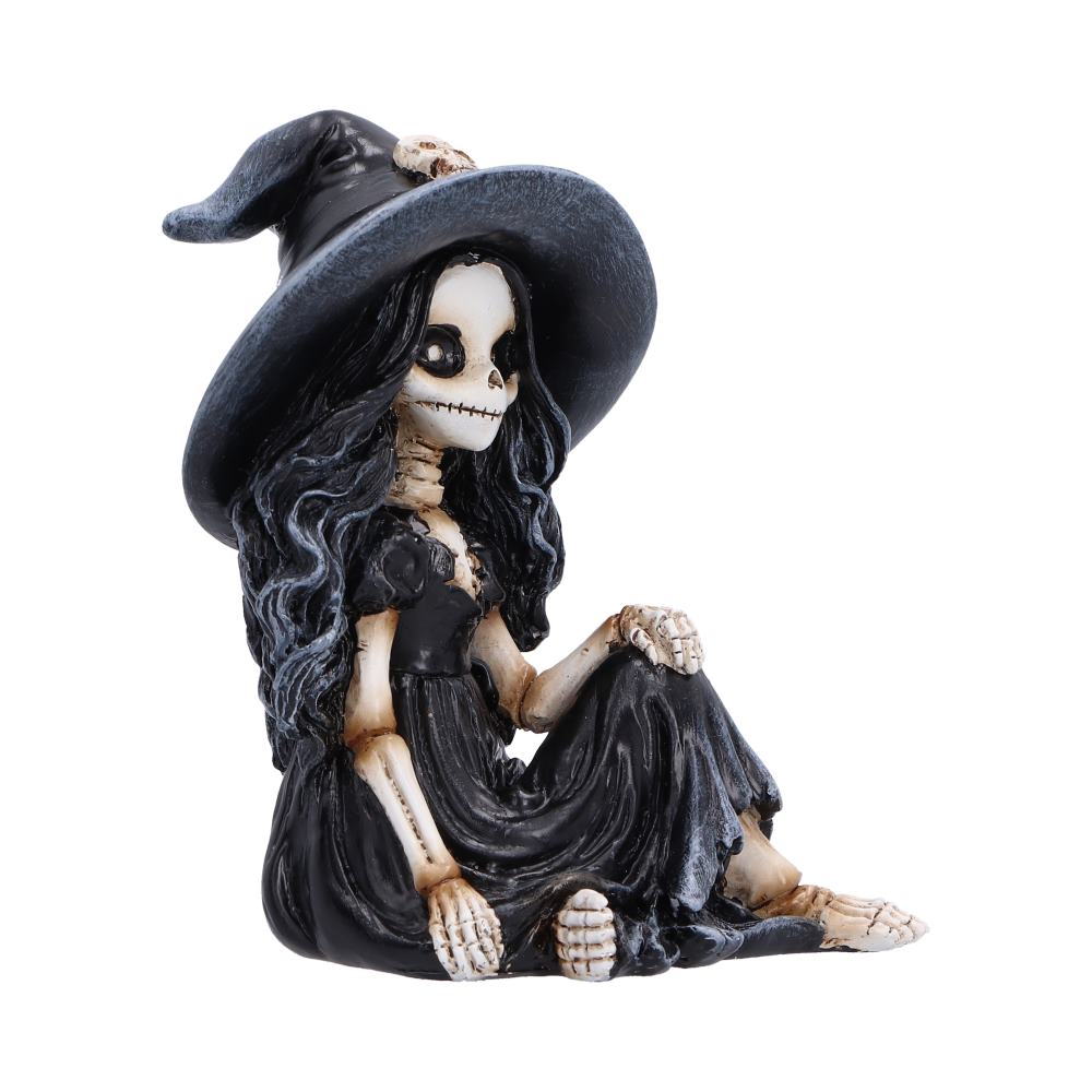 Jinxie Skeleton Witch Figurine | Gothic Halloween Collectible | Nemesis Now 8.8cm
